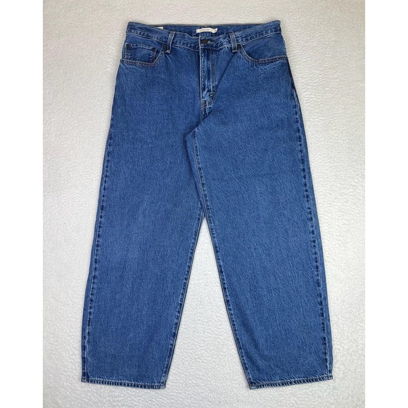 Levi's Denim - Levis Premium Baggy Dad Jeans Womens 31 Blue Medium Wash High Rise Denim Wide